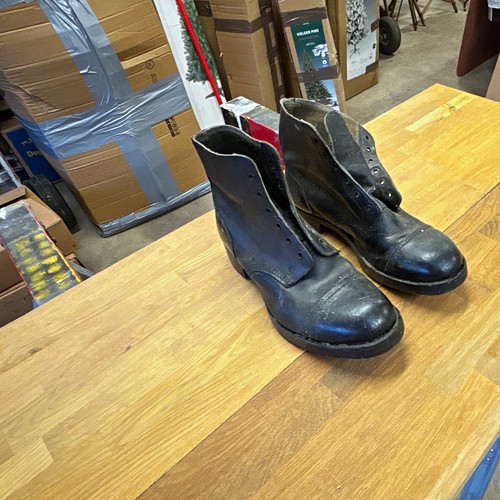 Black leather military surplus - leather,